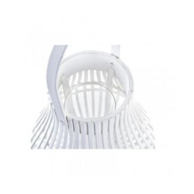 Lanterna DKD Home Decor Bianco Multicolore Metallo Bambù Cristallo Città 30 x 40 cm 29 x 29 x 34 cm