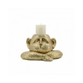 Portacandele DKD Home Decor Dorato Resina 21 x 15 x 12 cm