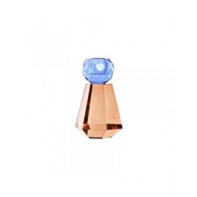 Portacandele DKD Home Decor Azzurro Ambra Bicolore Cristallo 7 x 7 x 12 cm