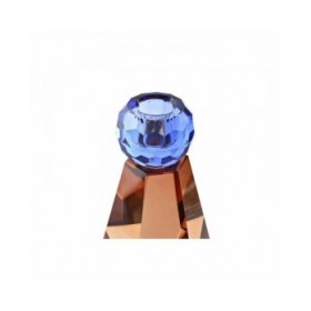 Portacandele DKD Home Decor Azzurro Ambra Bicolore Cristallo 7 x 7 x 12 cm