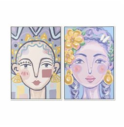 Federa Happy Home MIX COLORS Antracite Matrimoniale 144 Fili 45 x 85 cm (2 Unità)