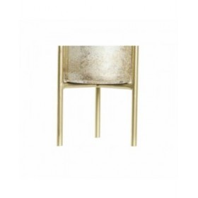 Portacandele DKD Home Decor 10 x 10 x 23 cm Cristallo Dorato Metallo Bicolore