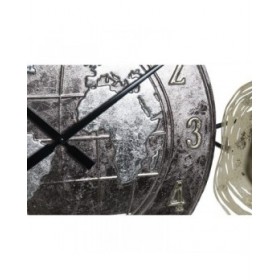 Orologio da Parete DKD Home Decor Dorato Metallo Mappamondo (121 x 9,5 x 49,5 cm)