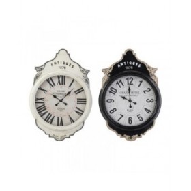 Orologio da Parete DKD Home Decor Bianco Nero Cristallo Ferro 61 x 6 x 89 cm (2 Unità)