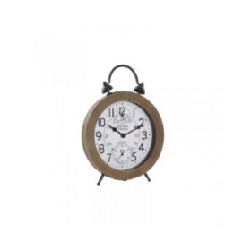 Orologio da Tavolo DKD Home Decor Naturale MDF Bianco Ferro (24 x 5 x 30 cm)