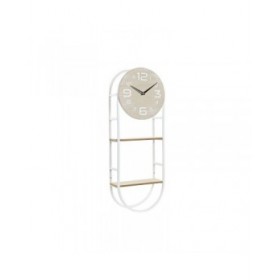 Orologio da Parete DKD Home Decor Naturale Metallo MDF Bianco (25,5 x 11,5 x 71 cm)