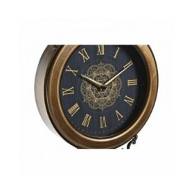 Orologio da Parete DKD Home Decor Nero Dorato Cristallo Ferro Pendolo 27 x 7,5 x 57,5 cm (2 Unità)