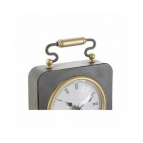Orologio da Tavolo DKD Home Decor Nero Argentato PVC Metallo Plastica 14,5 x 5 x 21 cm (2 Unità)