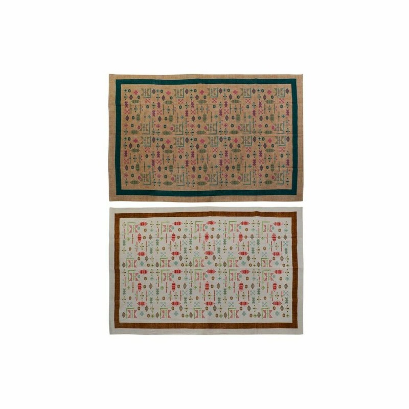 Tappeto DKD Home Decor 160 x 230 x 0,4 cm Poliestere Bianco Ikat Boho (2 Unità)