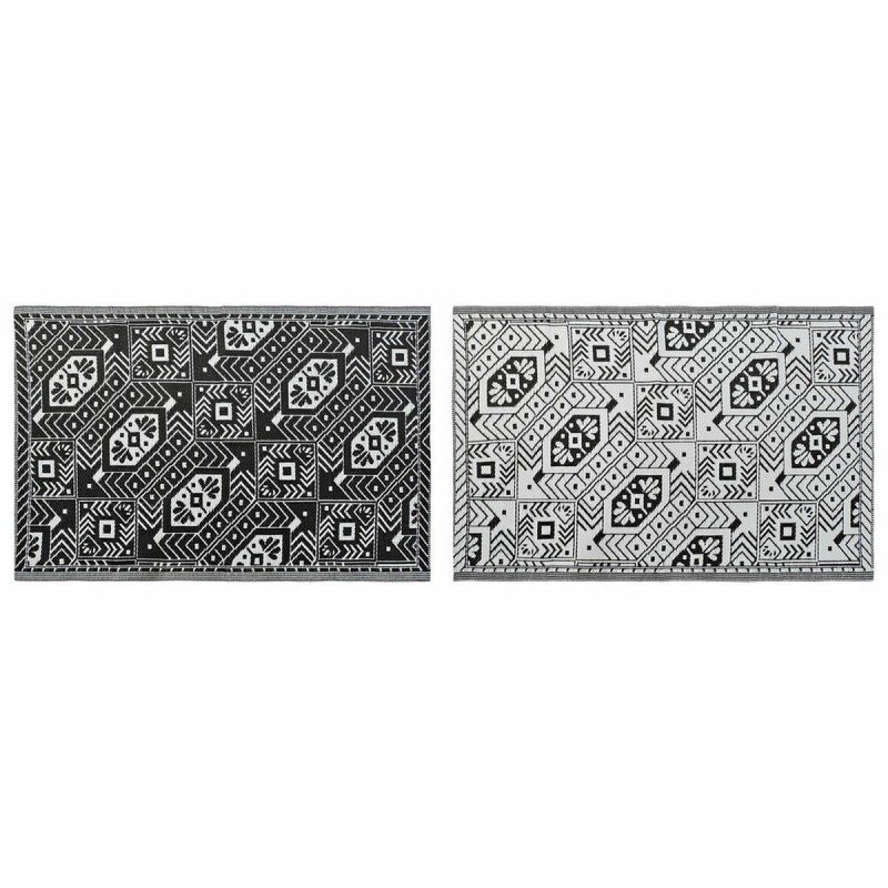 Tappeto DKD Home Decor Bianco Nero Etnico (2 Unità) (120 x 180 cm)