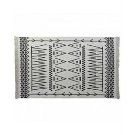 Tappeto DKD Home Decor 160 x 250 x 0,7 cm Nero Poliestere Cotone Bianco Ikat Boho
