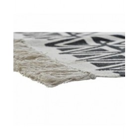 Tappeto DKD Home Decor 160 x 250 x 0,7 cm Nero Poliestere Cotone Bianco Ikat Boho