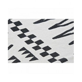 Tappeto DKD Home Decor 160 x 250 x 0,7 cm Nero Poliestere Cotone Bianco Ikat Boho