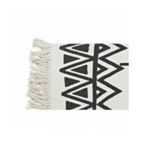 Tappeto DKD Home Decor 160 x 250 x 0,7 cm Nero Poliestere Cotone Bianco Ikat Boho