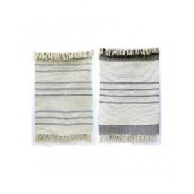 Tappeto DKD Home Decor 200 x 290 x 0,75 cm Grigio Poliestere Bianco Frange Boho (2 Unità)