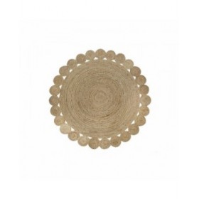 Tappeto DKD Home Decor 200 x 200 x 1 cm Naturale Marrone Poliestere Iuta