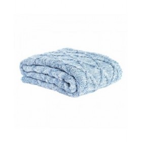 Copriletti DKD Home Decor Azzurro Blu cielo 150 x 125 x 1 cm (2 Unità)