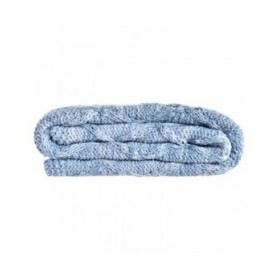Copriletti DKD Home Decor Azzurro Blu cielo 150 x 125 x 1 cm (2 Unità)