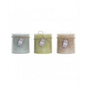 Candela DKD Home Decor Vaniglia Cera Di base (12 x 12 x 12 cm) (3 Unità)
