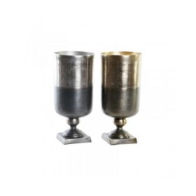 Vaso DKD Home Decor Bicolore Alluminio Moderno 15 x 15 x 33 cm (2 Unità)
