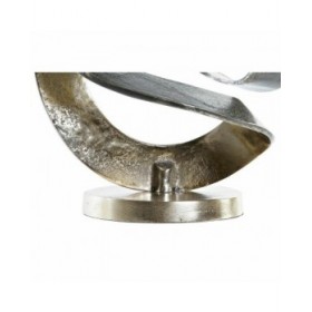 Statua Decorativa DKD Home Decor 30 x 29 x 33 cm Astratto Argentato Dorato Moderno (2 Unità)