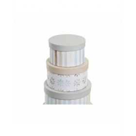 Set di Scatole per Sistemare Impilabili DKD Home Decor Multicolore Cartone 37,5 x 37,5 x 18 cm