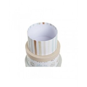 Set di Scatole per Sistemare Impilabili DKD Home Decor Multicolore Cartone 37,5 x 37,5 x 18 cm
