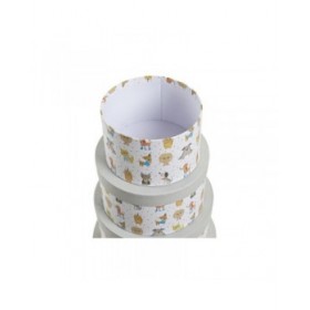 Scatola Multiuso DKD Home Decor Bianco Per bambini Multicolore Fiori Cartone (37,5 x 37,5 x 18 cm)