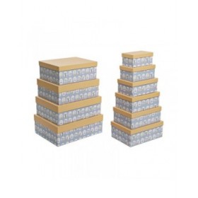 Set di Scatole per Sistemare Impilabili DKD Home Decor animali Azzurro Cartone (43,5 x 33,5 x 15,5 cm)