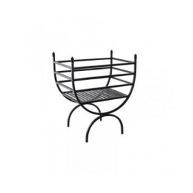 Legnaia DKD Home Decor Nero Acciaio 48 x 30 x 57 cm Supporto per Legna