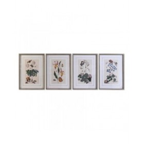 Quadro DKD Home Decor Abete Cristallo 50 x 65 x 2,5 cm 50 x 2,5 x 65 cm 50 x 2,5 x 70 cm Fiori (4 Pezzi)