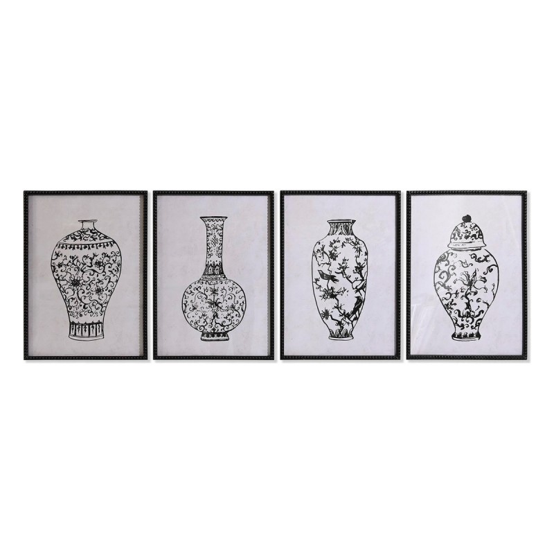 Quadro DKD Home Decor Abete Cristallo Vaso (50 x 70 x 2,5 cm) (4 Unità)