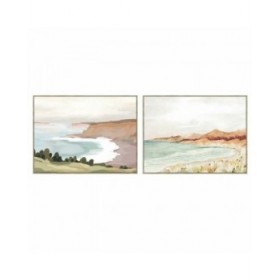 Quadro DKD Home Decor Spiaggia 120 x 4 x 90 cm Cottage (2 Unità)