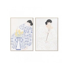 Quadro DKD Home Decor 80 x 4 x 120 cm Fiori Scandinavo (2 Unità)