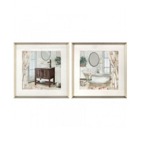 Quadro DKD Home Decor Bagni (2 Unità) (40 x 2 x 40 cm)