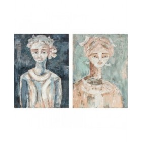 Quadro DKD Home Decor 90 x 3,7 x 120 cm Coloniale 90 x 4 x 120 cm Africana (2 Unità)