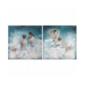 Quadro DKD Home Decor 100 x 3,5 x 100 cm Ballerina Classica Romantico (2 Unità)