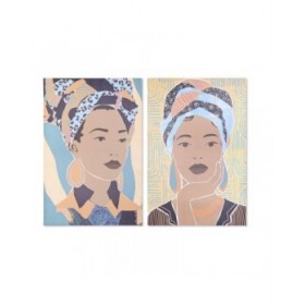 Quadro DKD Home Decor 83 x 4,5 x 123 cm Coloniale 80 x 3 x 120 cm Africana (2 Unità)