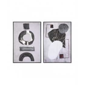 Quadro DKD Home Decor 83 x 4,5 x 122,5 cm 83 x 4,5 x 123 cm Astratto Moderno (2 Unità)