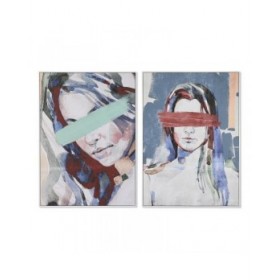 Quadro DKD Home Decor 103 x 4,3 x 143 cm Astratto Moderno (2 Unità)