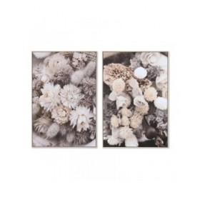 Quadro DKD Home Decor 83 x 4,5 x 122,5 cm 83 x 4,5 x 123 cm Fiori Cottage (2 Unità)