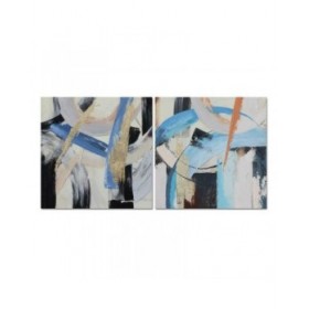 Quadro DKD Home Decor 100 x 2,5 x 100 cm 100 x 2,8 x 100 cm Astratto Moderno (2 Unità)