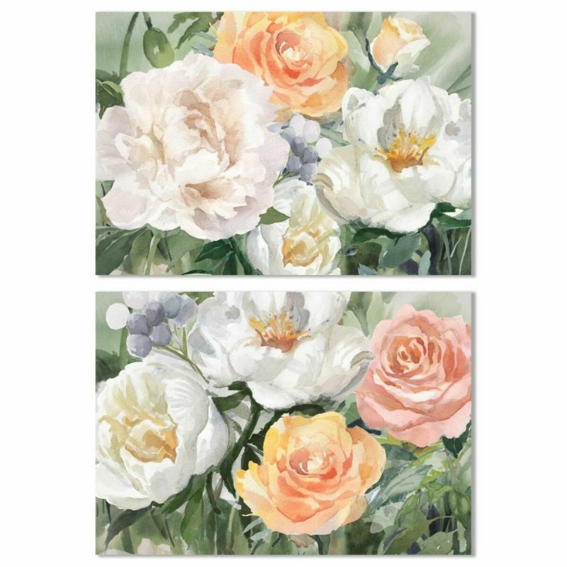 Quadro DKD Home Decor Fiori (90 x 2,5 x 60 cm) (2 Unità)