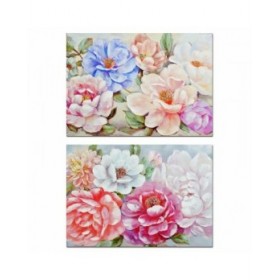 Quadro DKD Home Decor Fiori (2 Unità) (100 x 3 x 70 cm)