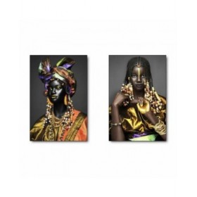 Quadro DKD Home Decor Coloniale Africana (50 x 2 x 70 cm) (2 Unità)