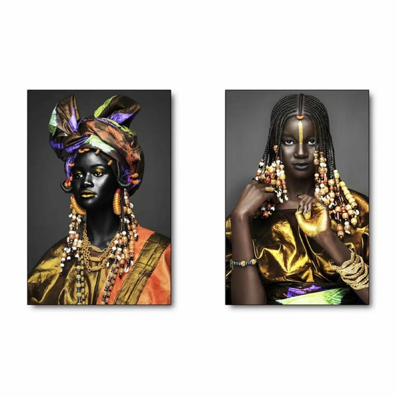 Quadro DKD Home Decor Coloniale Africana (50 x 2 x 70 cm) (2 Unità)