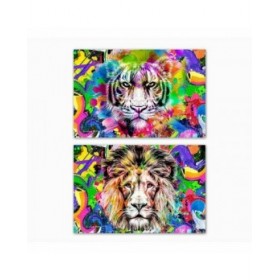 Tela DKD Home Decor Leone Moderno (70 x 1,8 x 50 cm) (2 Unità)