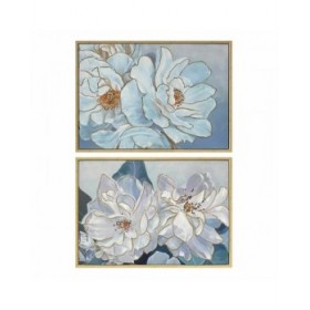 Quadro DKD Home Decor 100 x 4 x 70 cm Fiori Romantico (2 Unità)