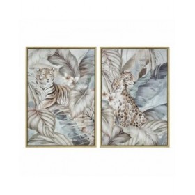 Quadro DKD Home Decor Tropicale Giungla (2 Unità)
