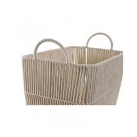 Set di Cestini DKD Home Decor Beige Metallo 39 x 29 x 31 cm 3 Pezzi